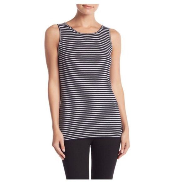 T Tahari Navy Striped V-Back sleeveless  Tank Top size XS - Picture 1 of 5